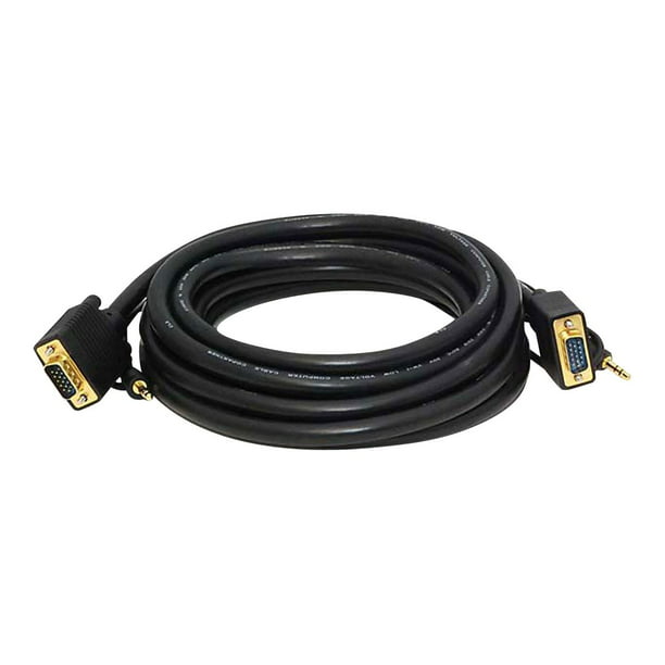 3Feet SVGA Super VGA HD15 M/M Cable w/ 3.5mm Stereo Audio Gold Plated 